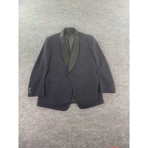 Vintage Witty Brothers Tuxedo Jacket 44 R Blue Black Wool Wedding Luxury 1950s